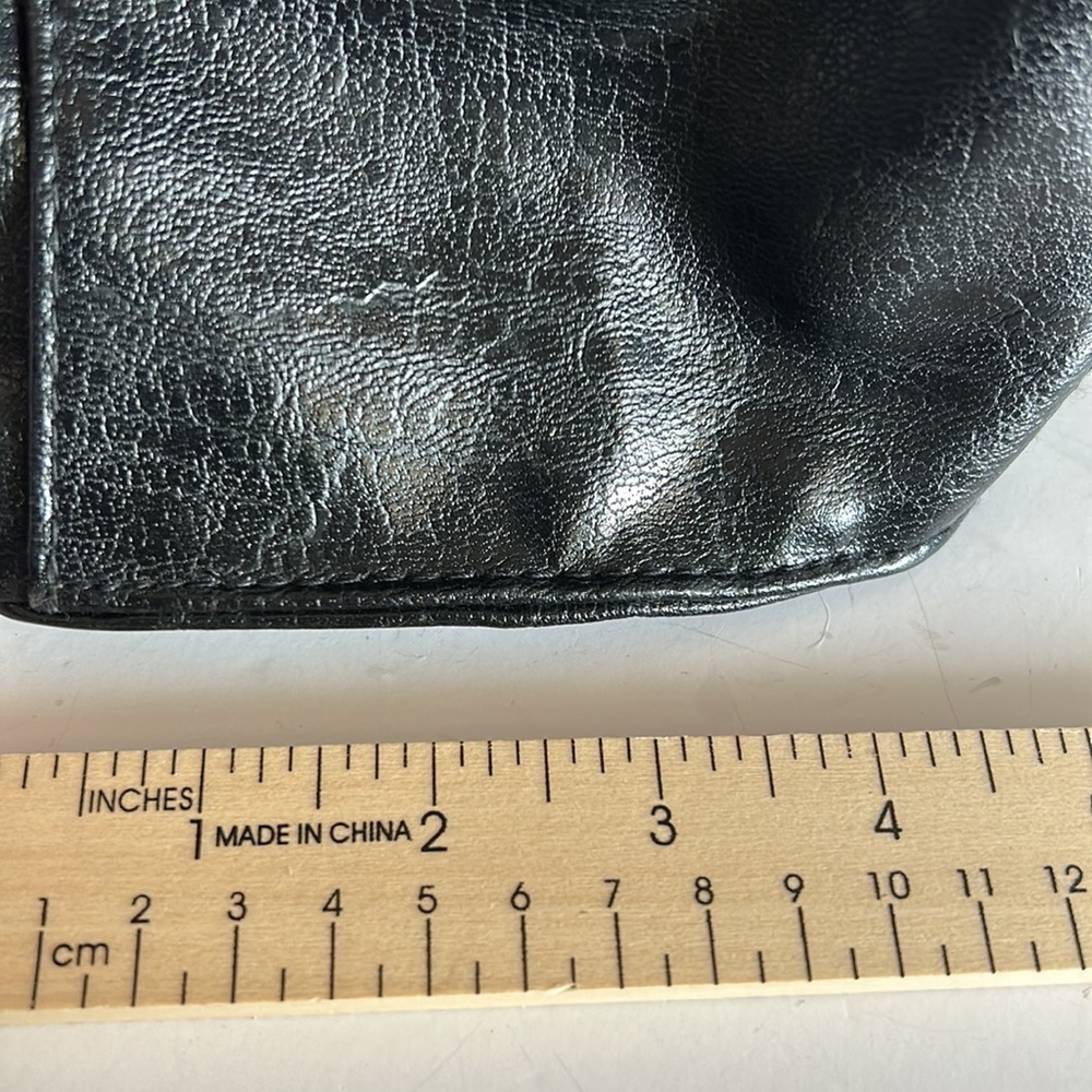 Black vegan studded handbag/purse/tote. Great for travel or laptop. Sassy! - Picture 10 of 11